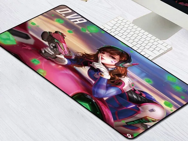 Rectangular black mouse pad with stitched edges, 800 by 300 mm