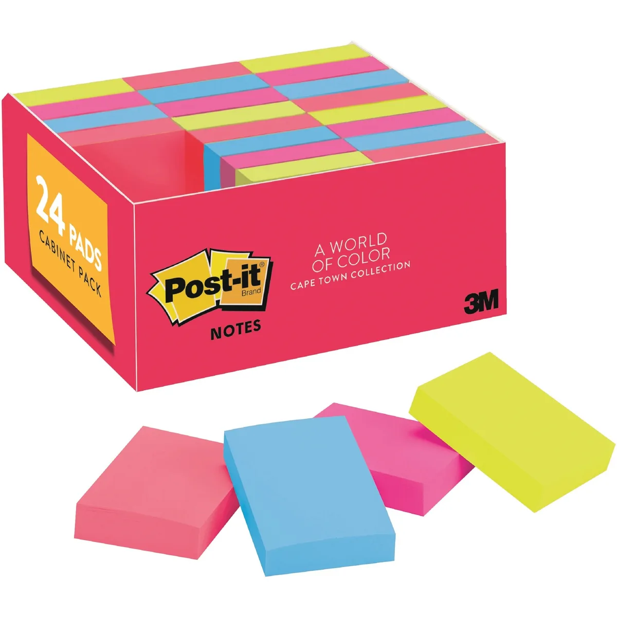 3M 3M Post-it Notes Mini Cape Town 24 pads 1.38 x 1.88 in 65324 — product photo
