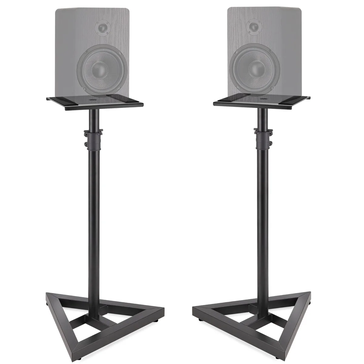 PSTND35 Height Adjustable Floor Speaker Stands Pair 26-52 Inches 90 lbs Black — product photo