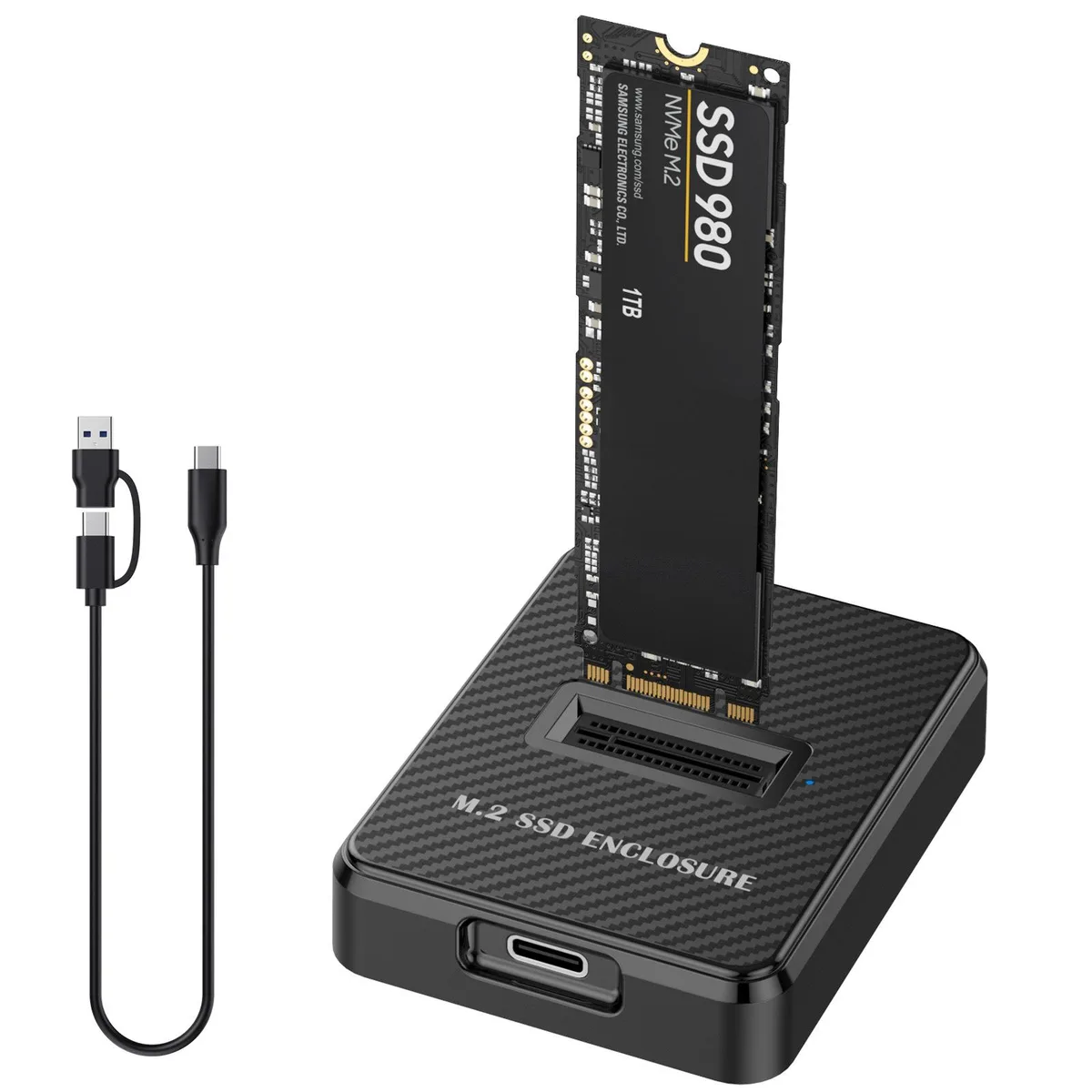 HANNORD HANNORD M.2 NVMe SATA USB 3.1 Type-C Thunderbolt 3 Black drive enclosure — product photo