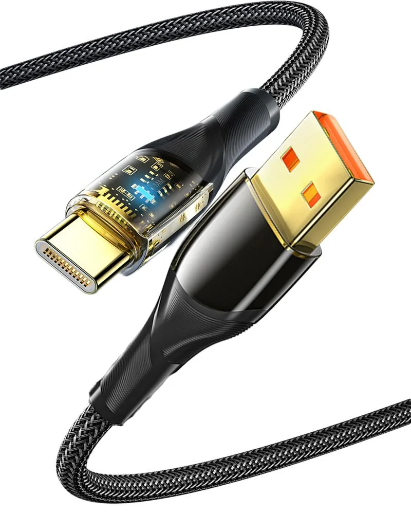 LUOM LUOM Essager XR USB A to C Cable 100W 7A E-Marker Transparent 6.6ft — product photo