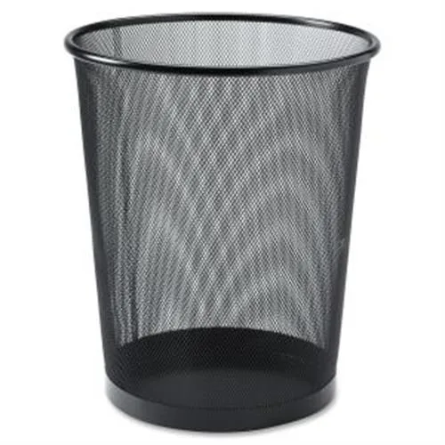 Lorell Lorell 52770 Round Waste Bin Steel Mesh 4.7 Gal 12x14 Black — product photo