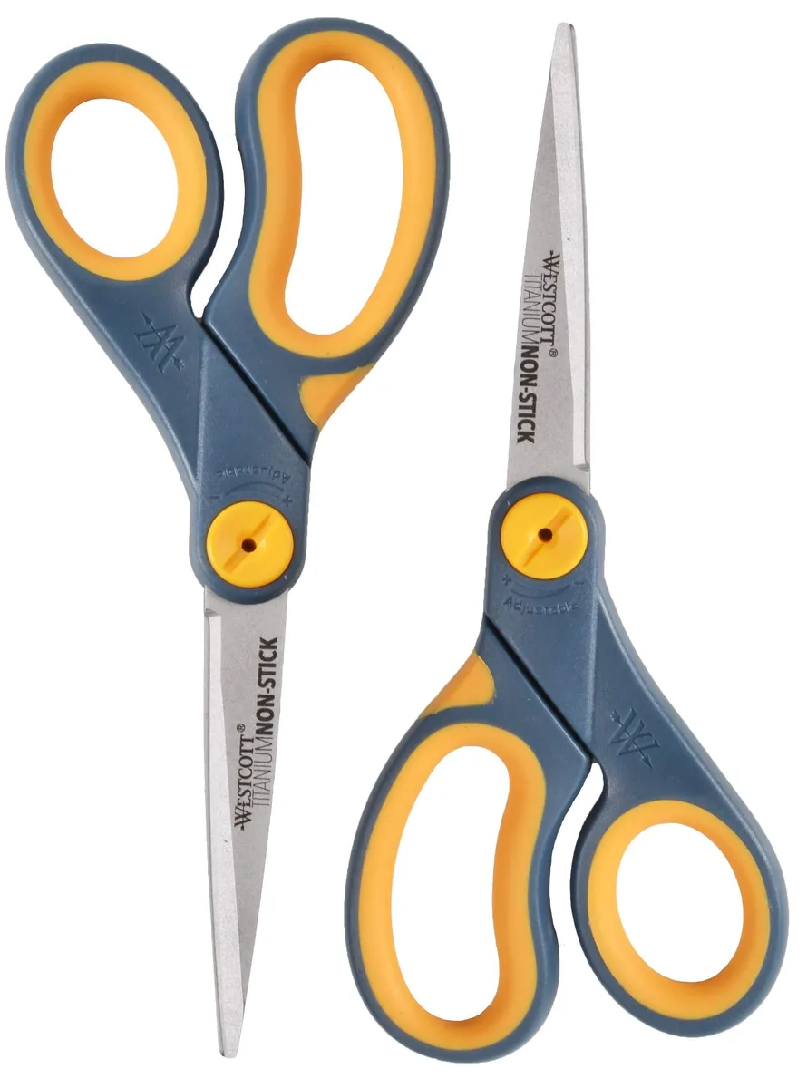  Westcott 16550 Titanium Non-Stick Scissors 2.59×11.91×28.8 cm Grey/Yellow — product photo