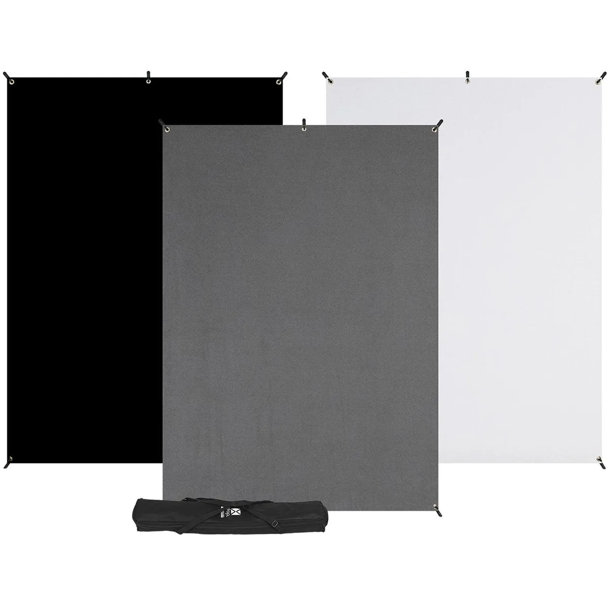 Three backdrops with a collapsible aluminium stand, model 615