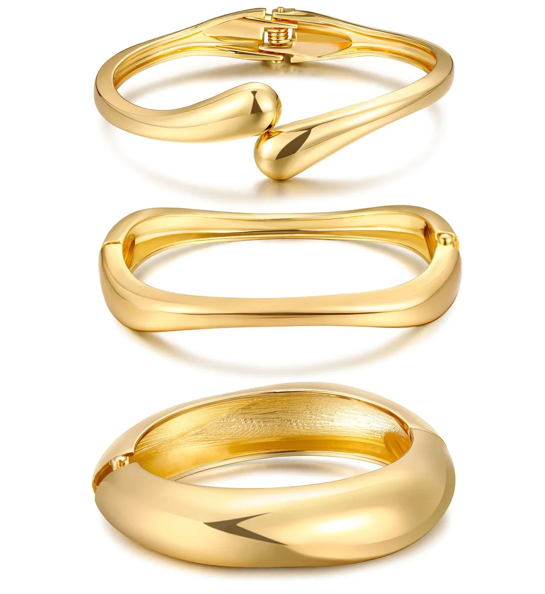 iF YOU Gold Bangle Set 13 Pack 14k Plated — product photo