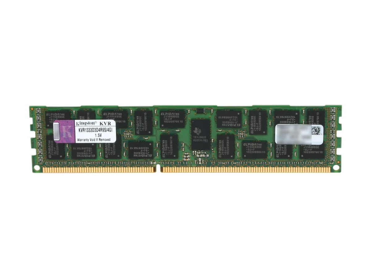 Kingston Technology Corp. Kingston Technology Corp. KVR1333D3D4R9S/4GI 4GB DDR3 1333 ECC Registered server RAM — product photo