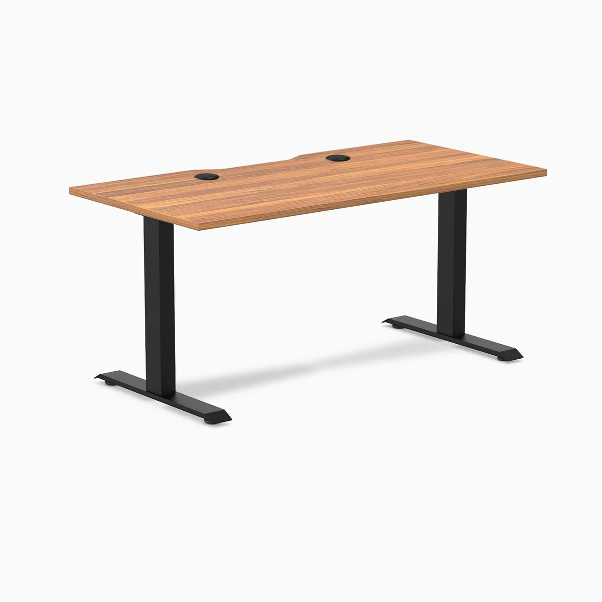 Desky Desky Zero Scalloped Laminate Desk Prime Oak 59.1 x 29.5 in Matte Black — product photo