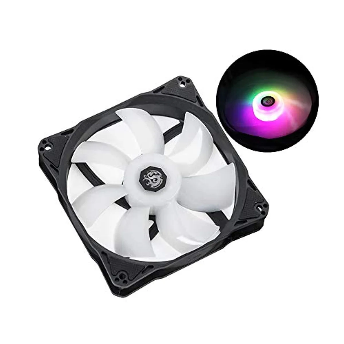 Bitspower Bitspower Notos 120mm DRGB Case Fan 1800 RPM 59 CFM 28 dBA 25mm Black White — product photo