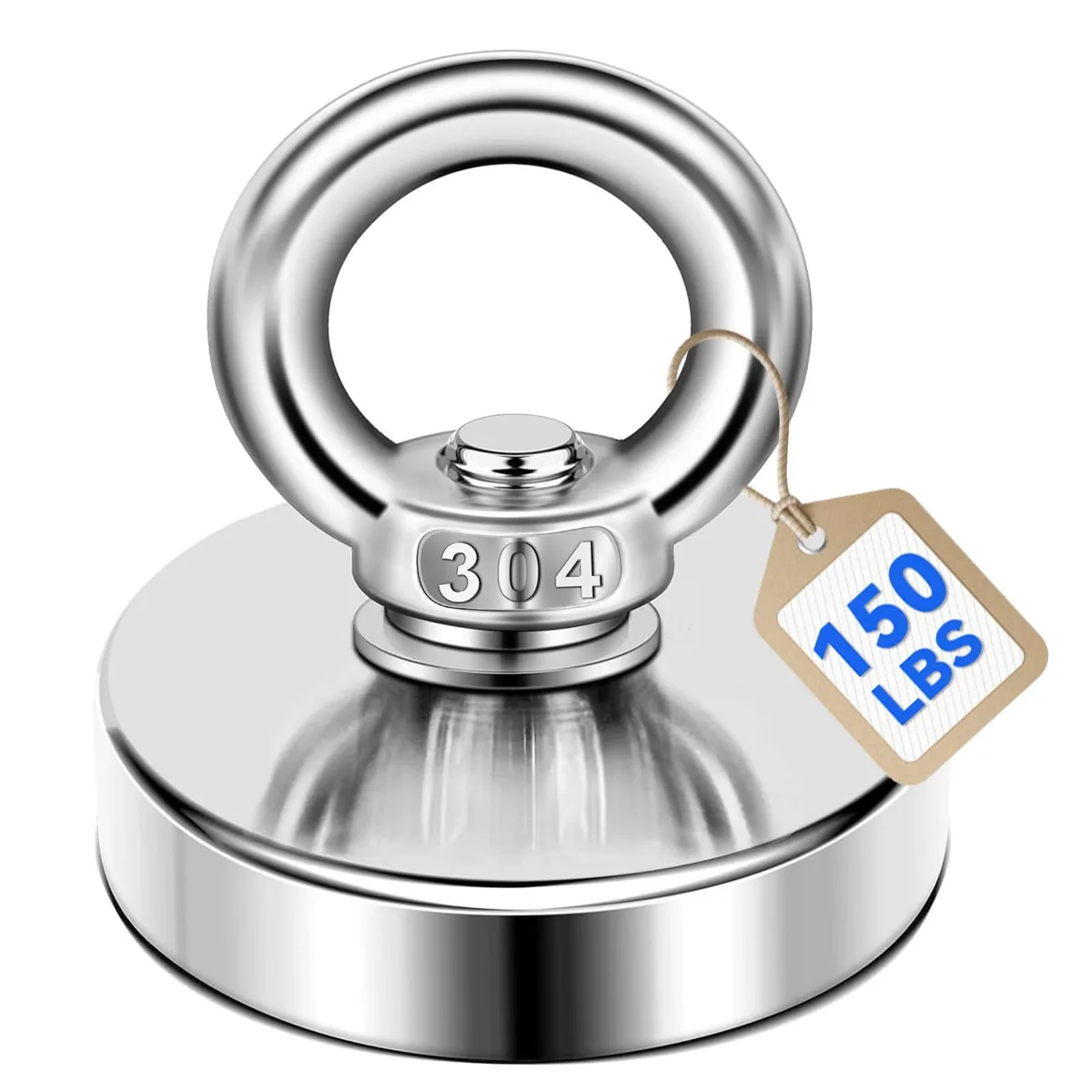  Baldwin 36 mm Neodymium Fishing Magnet 150 Lbs 68 KG Pulling Force with Eyebolt — product photo