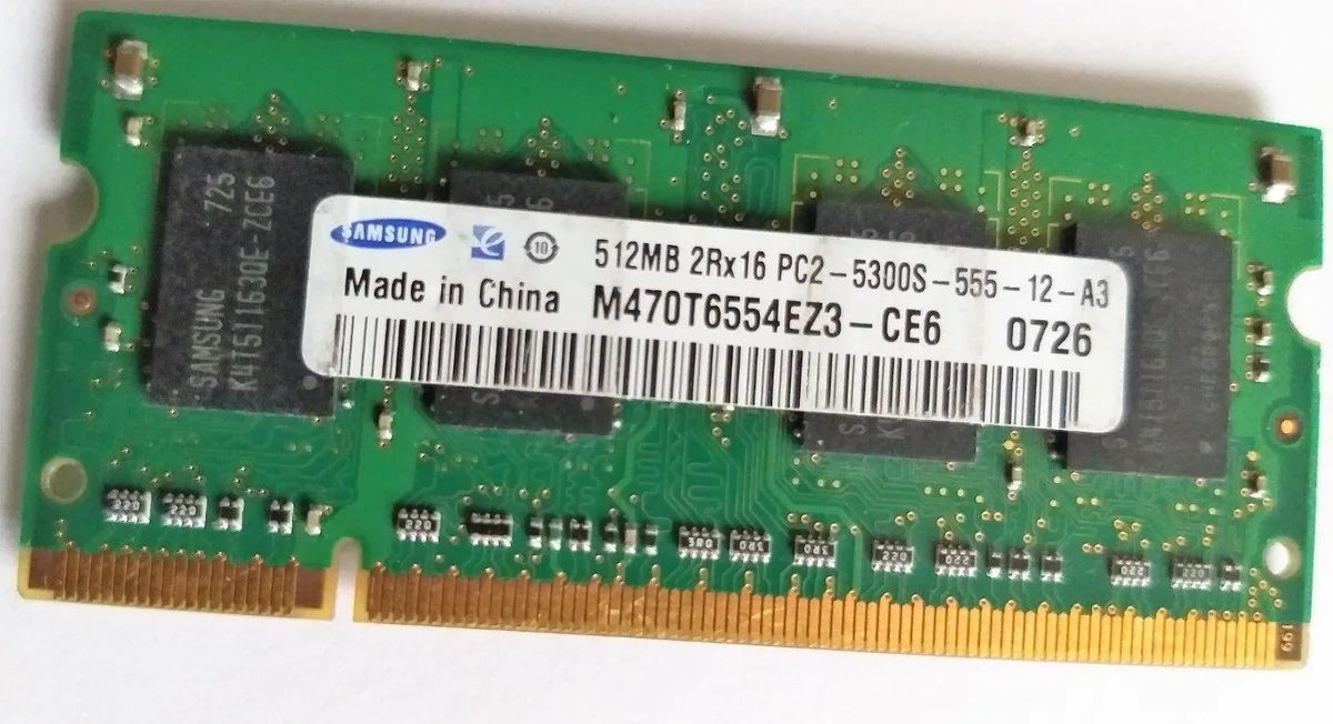 SAMSUNG SAMSUNG 512MB DDR2-667 PC2-5300 200-Pin SODIMM Laptop RAM — product photo