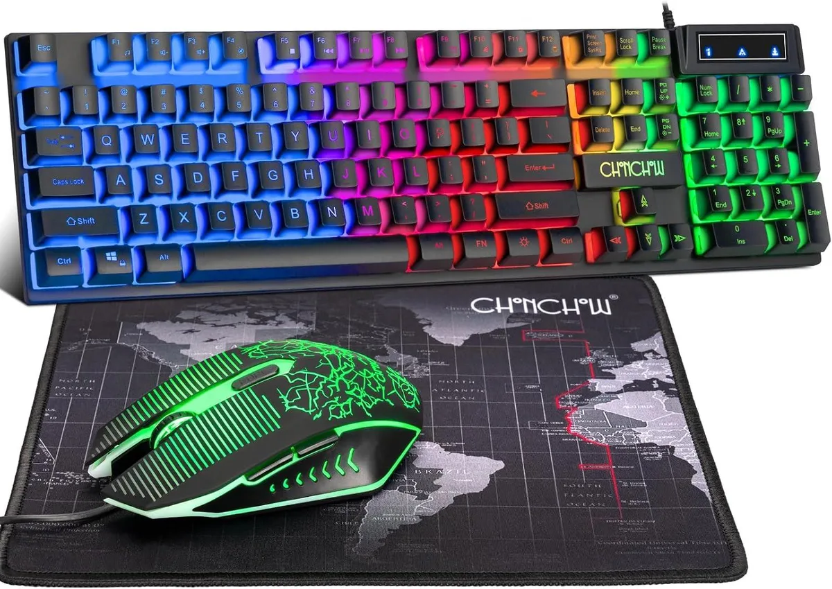 usbroway usbroway Gaming Keyboard 104Key 3600DPI Mouse with Mousepad — product photo