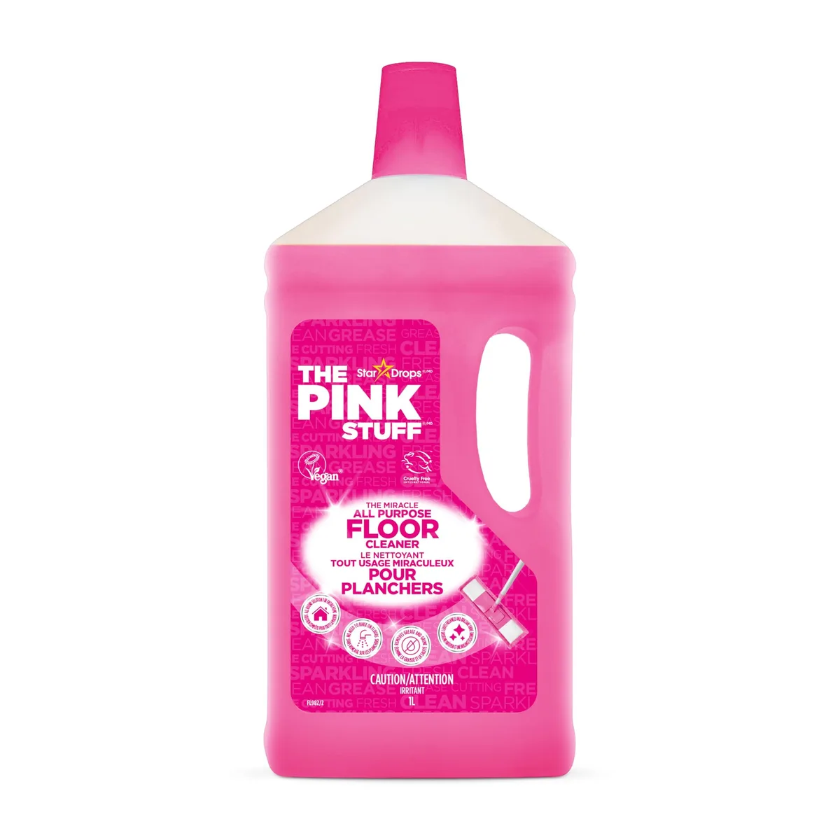 Pink 33.8 fl oz multi-purpose floor cleaner bottle