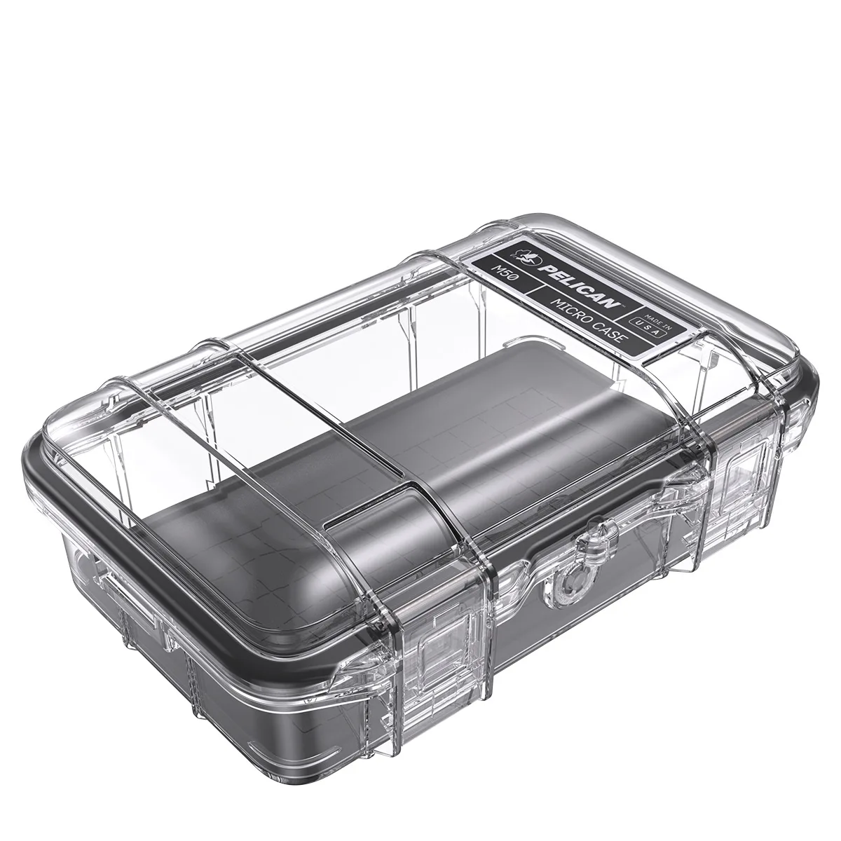Pelican Products, Inc. Pelican M50 Waterproof Hard Micro Case, Medium, Clear/Black — product photo