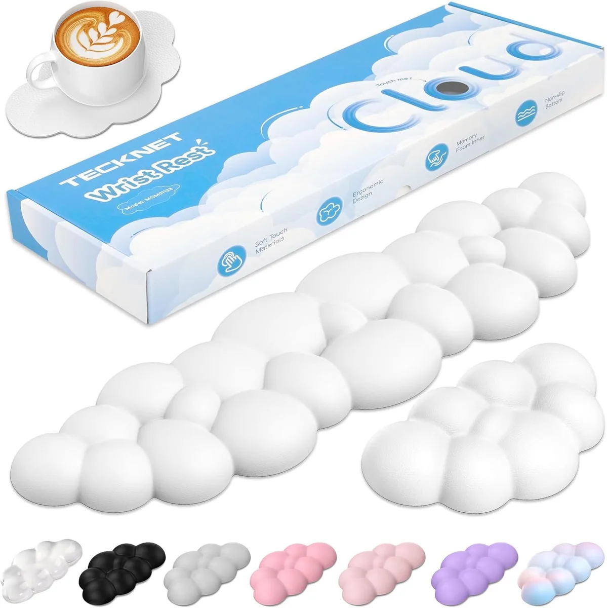 Emerson Emerson Cloud Wrist Rest Set White 80D Foam — product photo