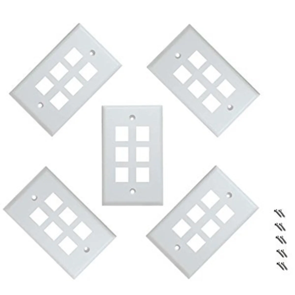 iMBAPrice iMBAPrice 6 Port Keystone Jack Wall Plate 1-Gang White Pack of 5 — product photo