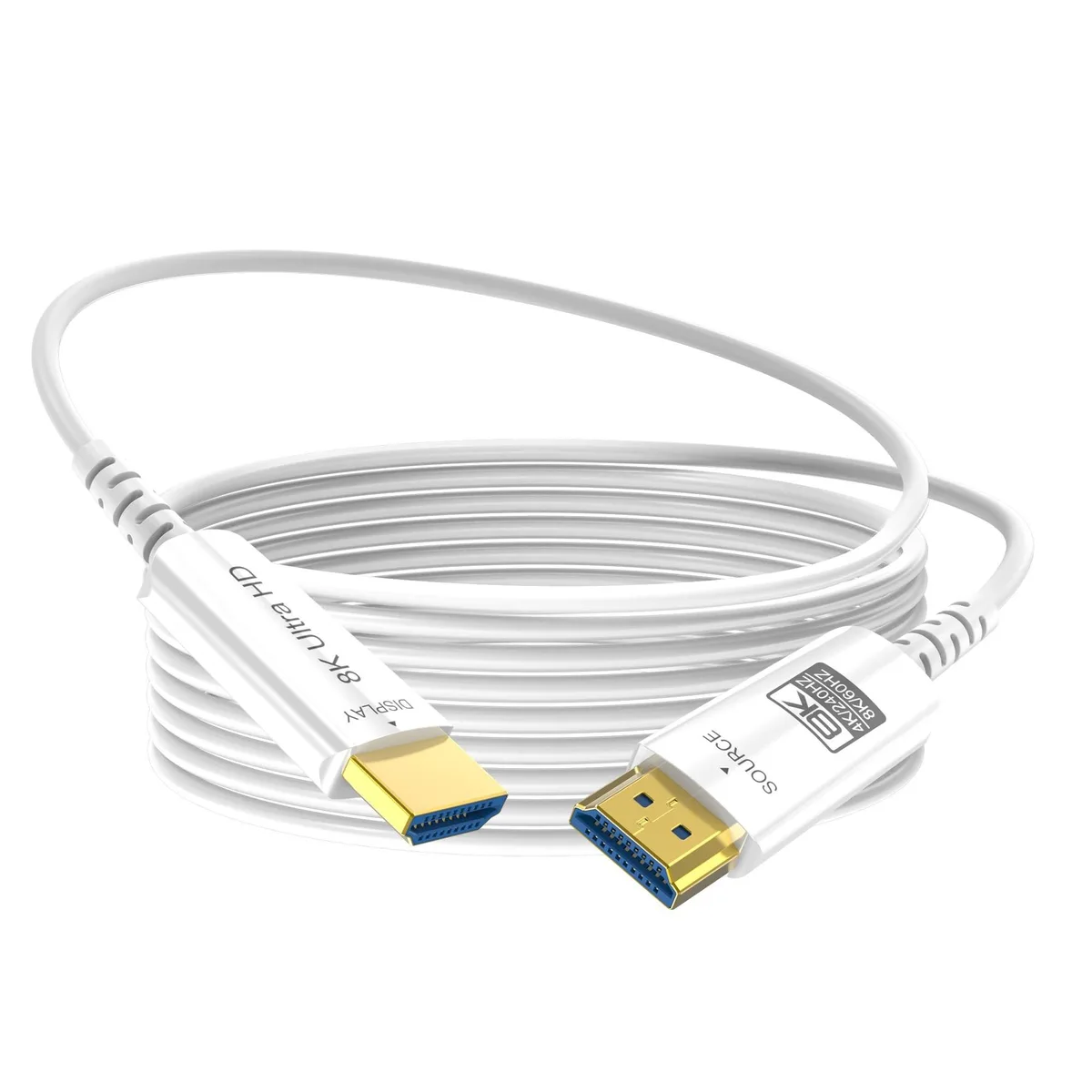 Bipra Bipra 2 in 1 accessory 8K HDMI 2.1 fiber optic cable 165 ft 48 Gbps 8K@60Hz 4K@240Hz thin 3.6 mm — product photo