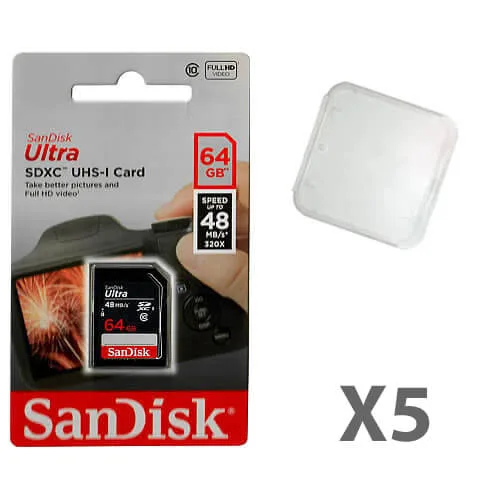 SanDisk SanDisk Ultra 64GB SDXC Class 10 UHS-I 5 Pack — product photo