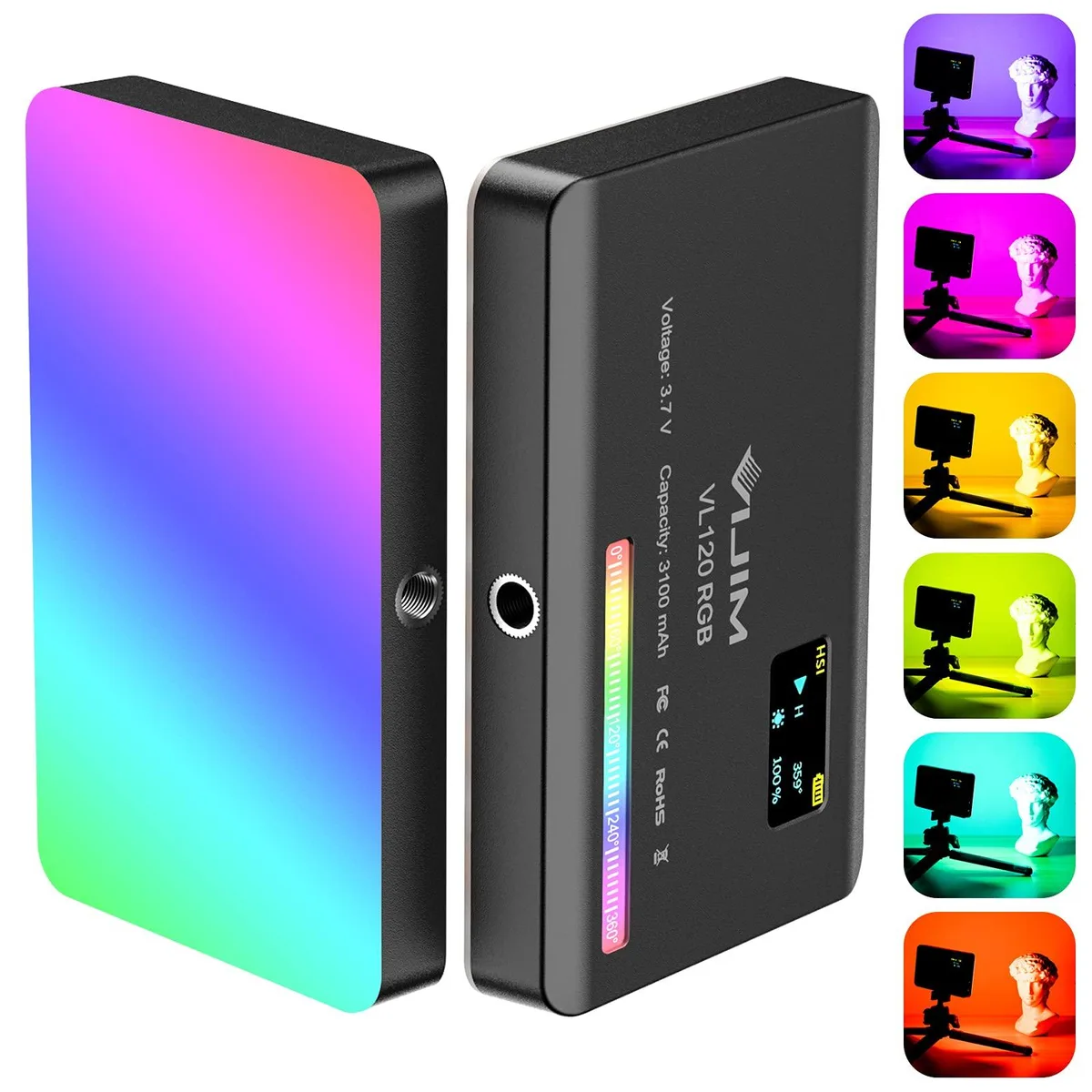  PICTRON VL120 RGB LED Video Light 120 Beads 3100mAh — product photo