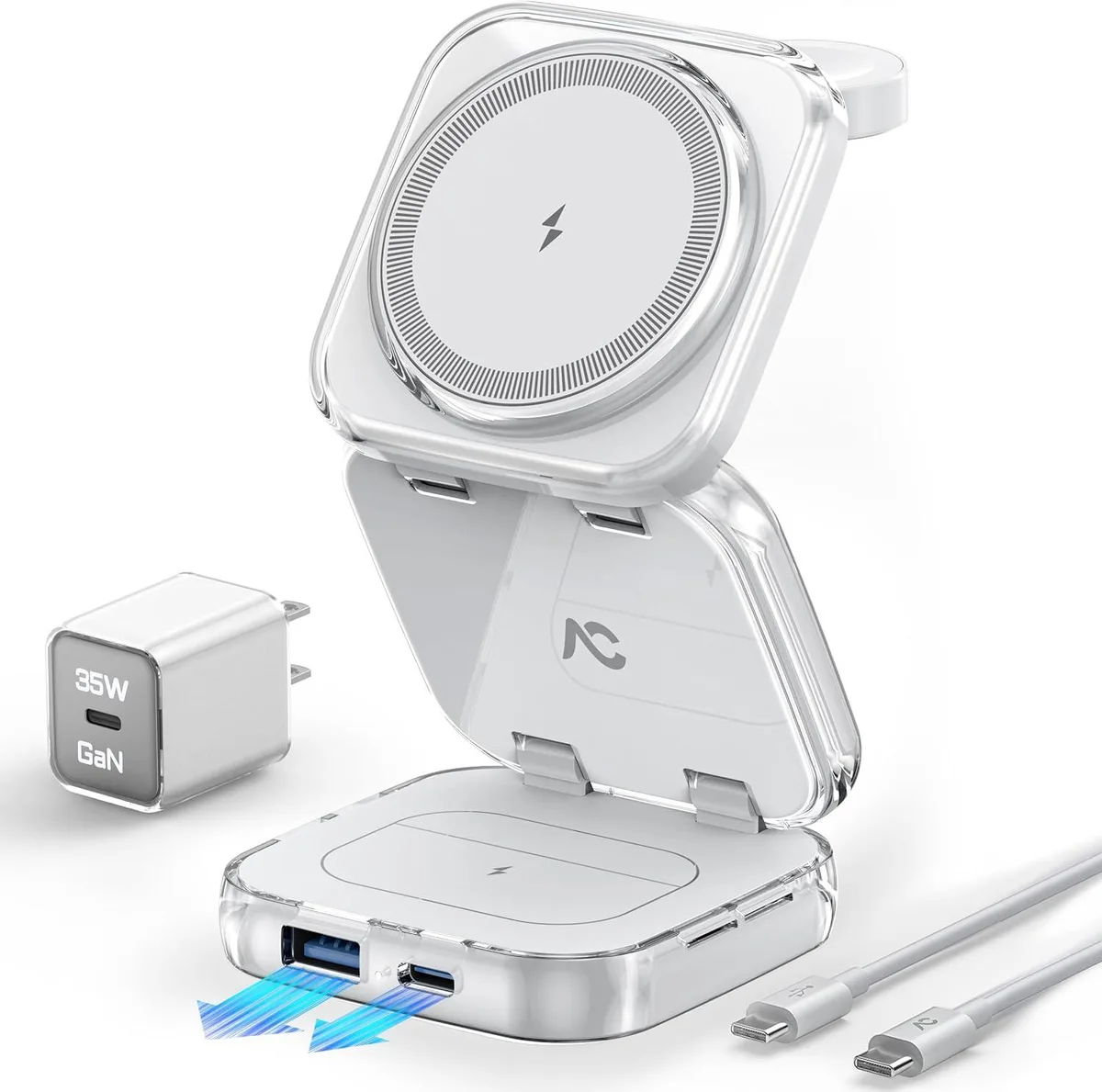 Luisport Luisport 5-in-1 Wireless Charger MagSafe 35W Qi2 Foldable Stand iPhone 12-17 Watch 0.52 lbs — product photo