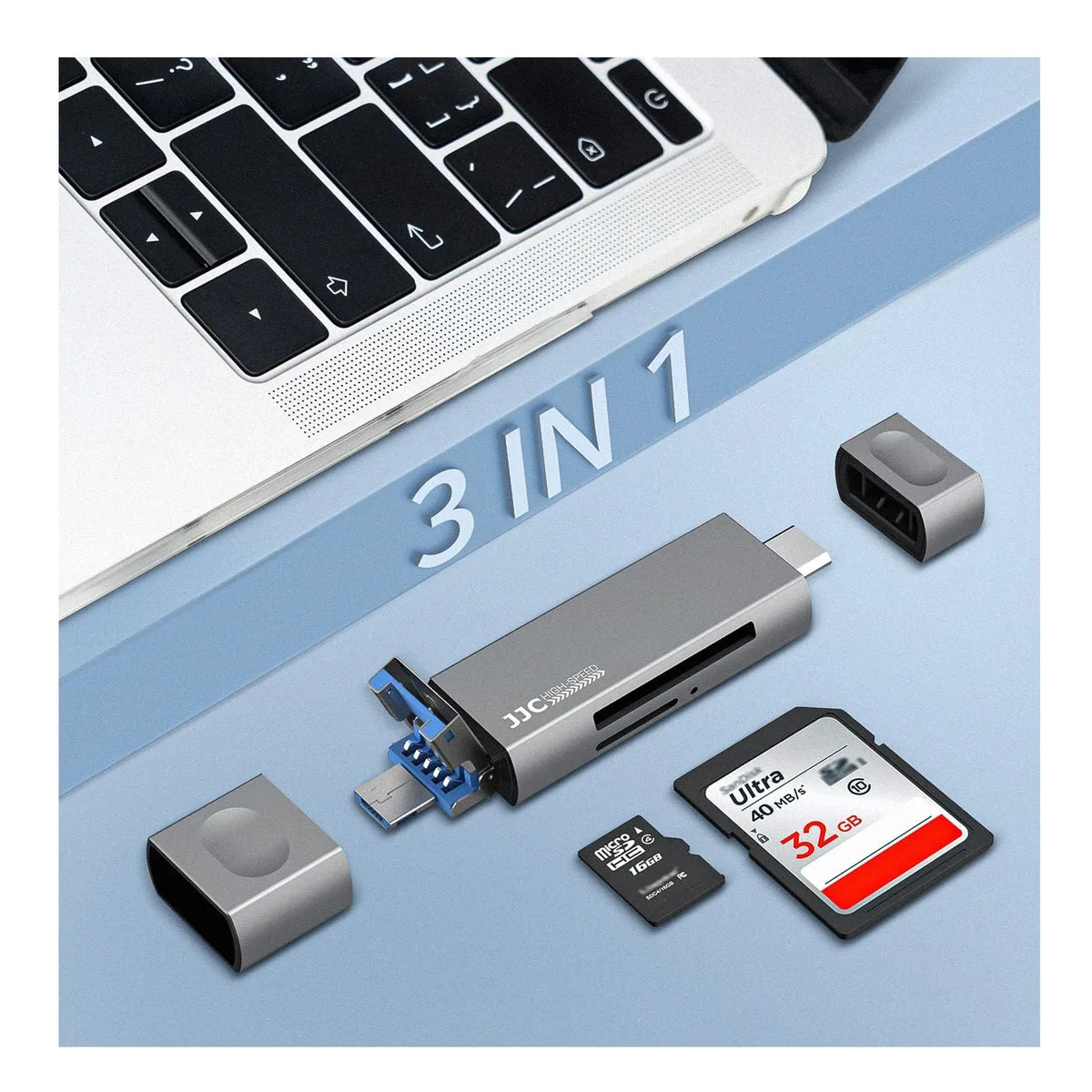 JJC RFID USB-C Micro USB 3.0 Card Reader — product photo