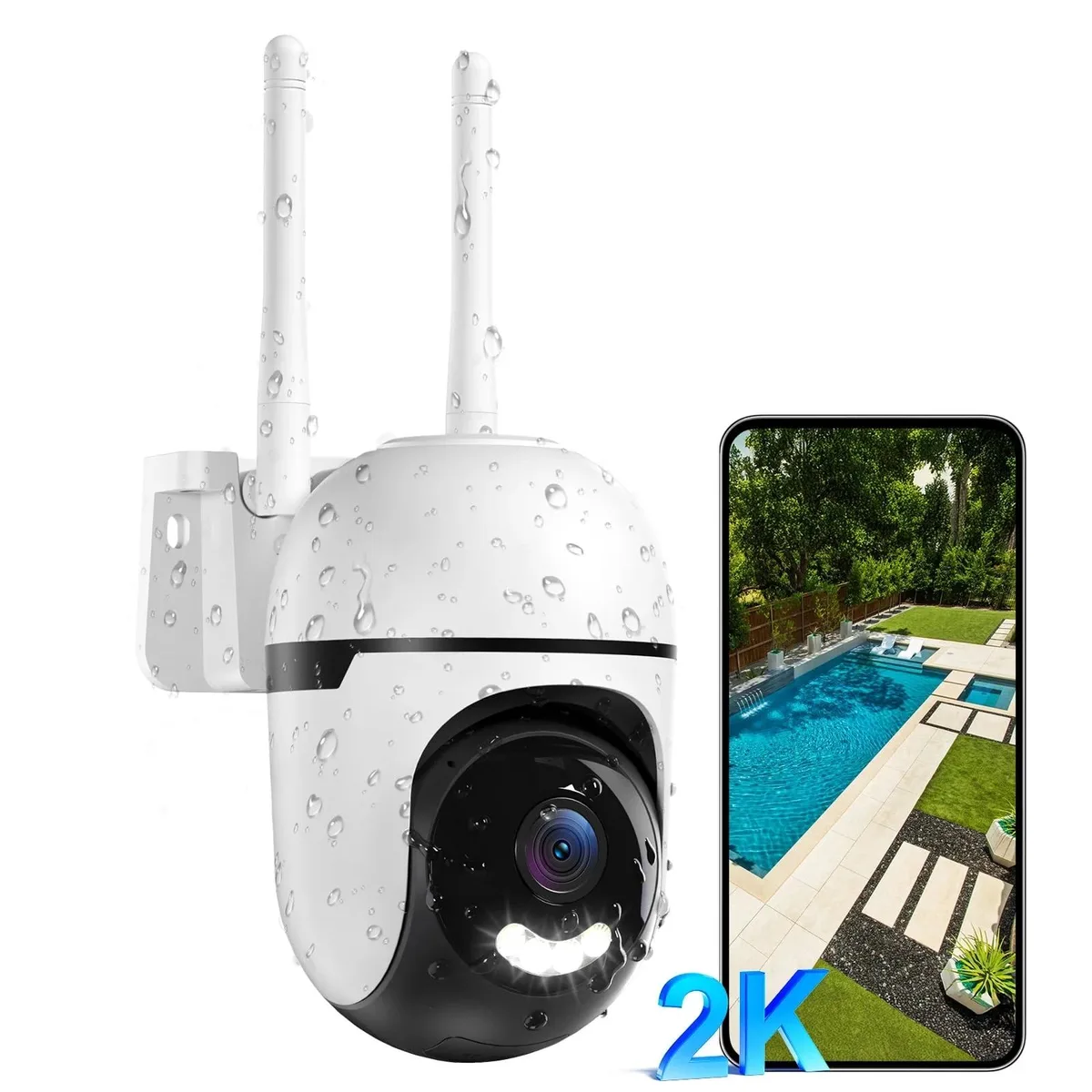 Picturesky Picturesky 2K Outdoor PTZ Wireless Surveillance IP66 360° Pan Tilt AI Detection — product photo