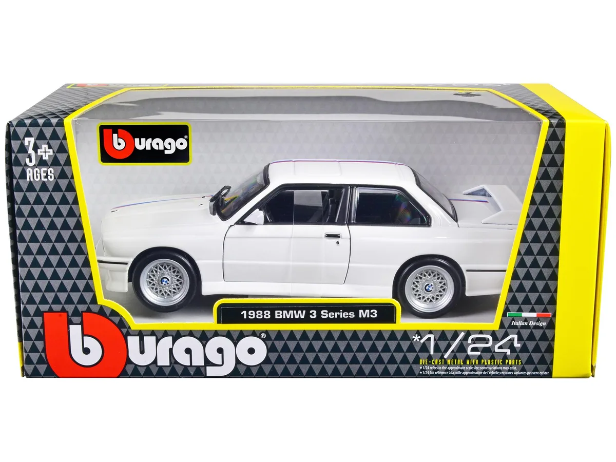 BBURAGO BBURAGO 1988 BMW 3 Series M3 E30 White 1/24 Diecast Model Car — product photo
