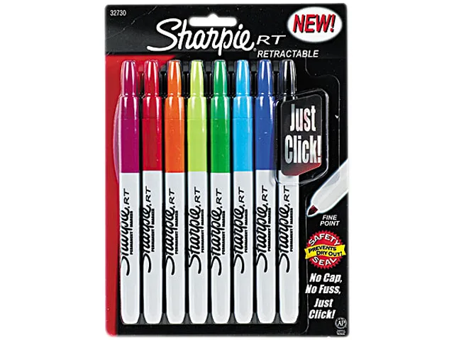 Sanford Sanford 32730PP retractable permanent marker fine bullet tip assorted 8 set — product photo