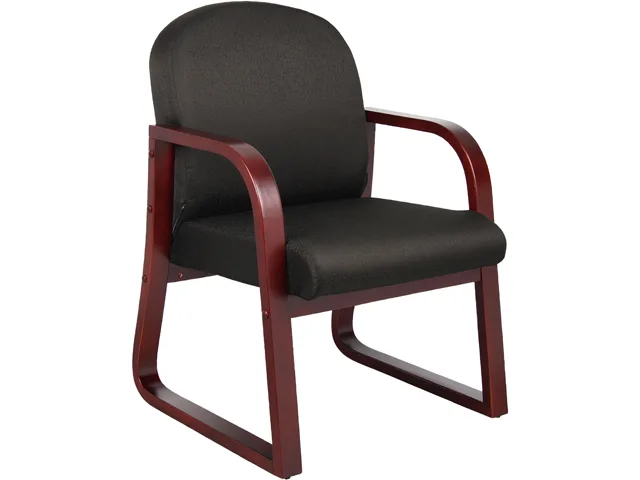 BOSS Office Products BOSS Office Products B9570-BK Wood Reception Chair office furniture — product photo