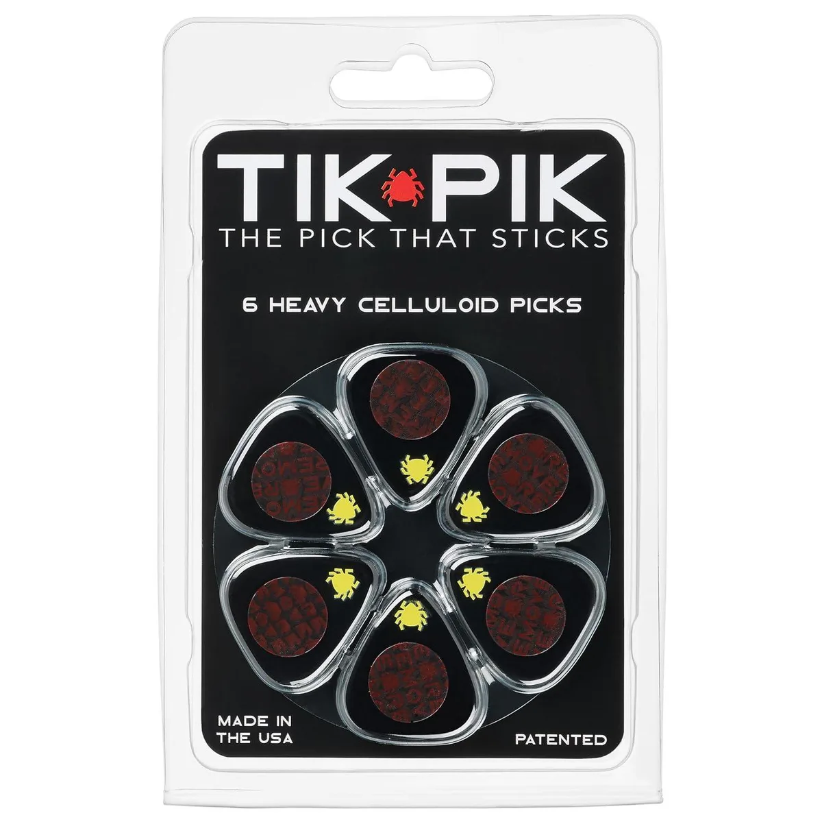 LORDWORLD LORDWORLD TIK PIK Nano-Suction Guitar Picks 6-Pack Heavy .96mm — product photo