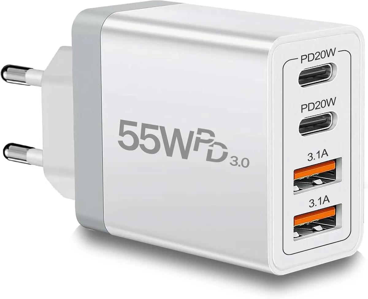 ONITOON ONITOON 55W USB-C European Travel Charger 4-Port — product photo