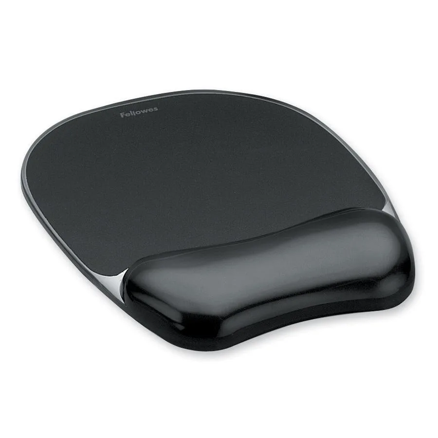 FELLOWES FELLOWES 9112101 Crystal Gel Mouse Pad with Wrist Rest Black 23.5x20.16x2.54 in — product photo