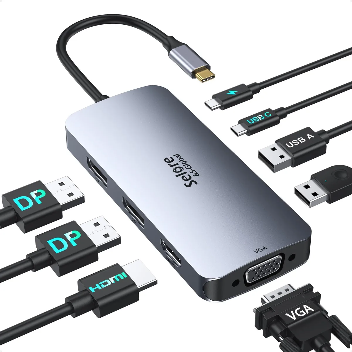  Belkin SEUC0514 Dual DisplayPort Docking Station 100W PD Black — product photo