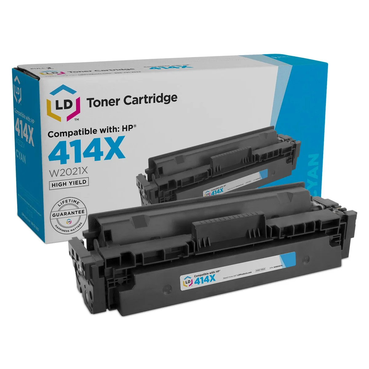LD Products LD Products HP 414X W2021X High Yield Cyan Toner Cartridge — product photo