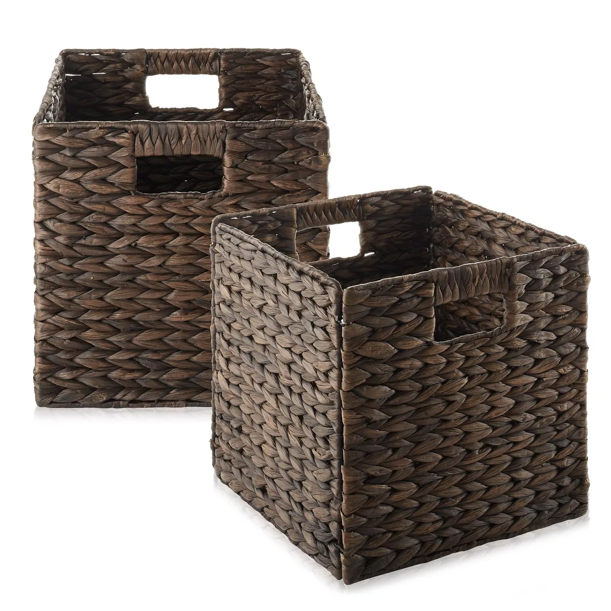 Casafield Casafield 10.5" Water Hyacinth Storage Baskets Espresso Set of 2 — product photo