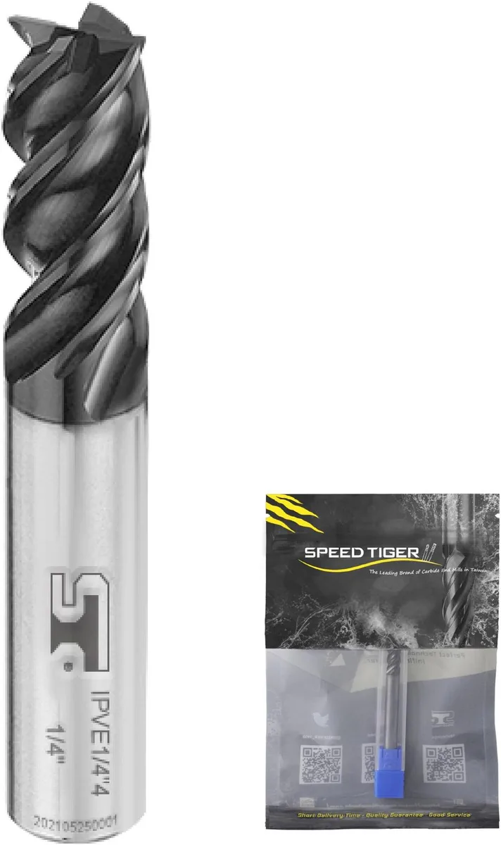 SPEED TIGER SPEED TIGER IPVE1-2-4 Carbide Square End Mill 1/2 in 4 Flute pneumatic accessory — product photo