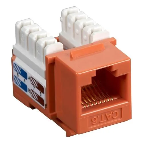 Black Box Corporation Black Box Corporation CAT6 RJ-45 Keystone Jack Unshielded Orange 25-Pack Wired Accessory — product photo