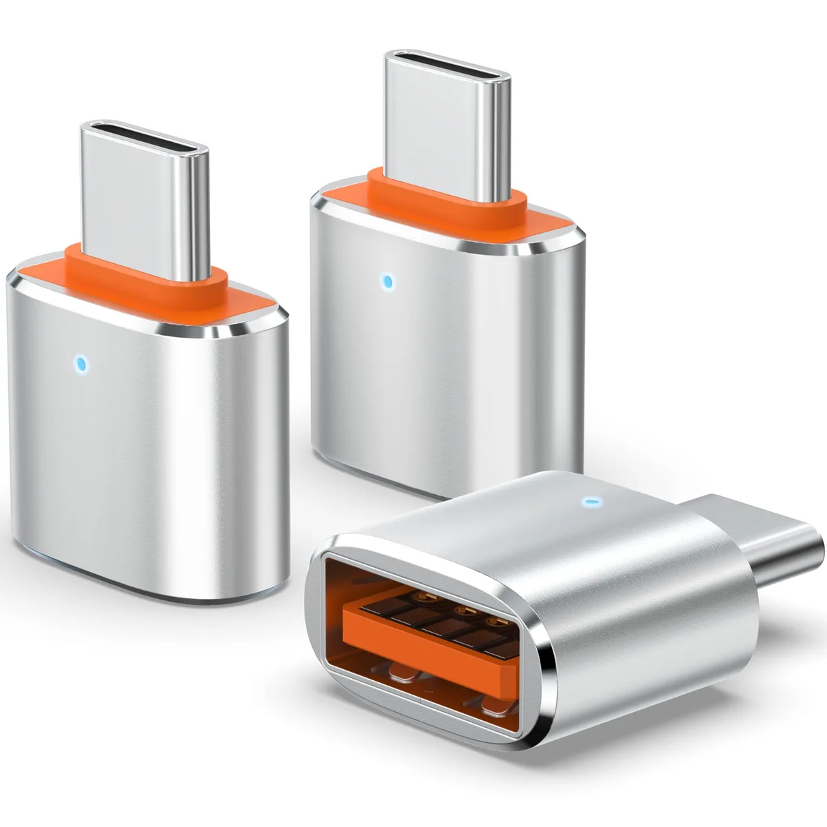  Duyasurs USB C to USB 3.0 Adapter 3-Pack Silvery — product photo