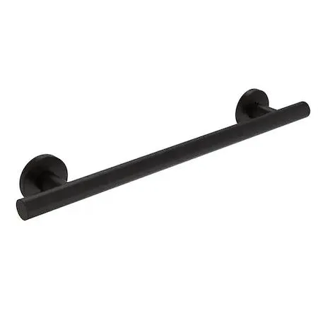 Straight stainless-steel grab bar, oil-rubbed bronze finish, 24 inches long with two flange covers