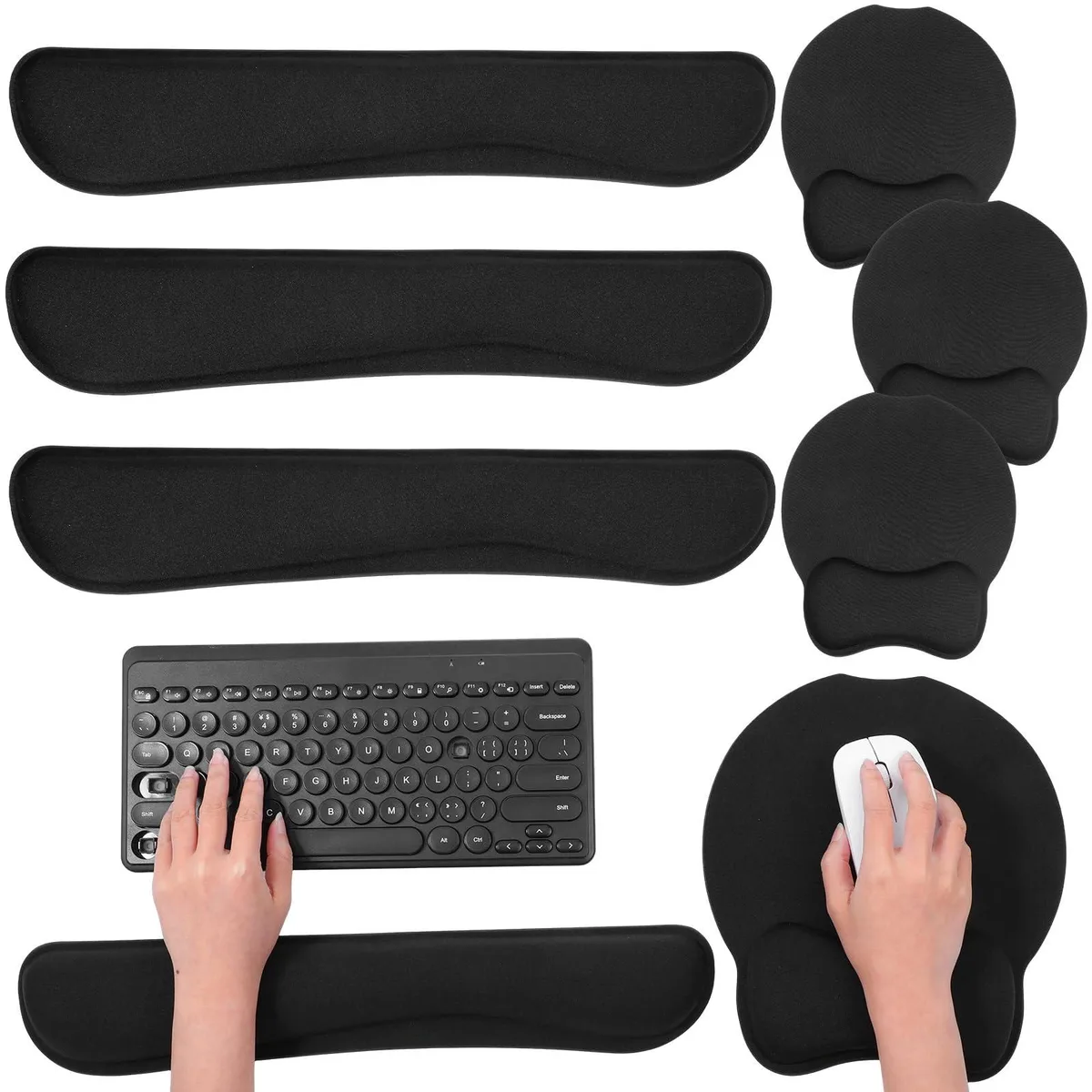 HOFURME 5199HJVX6756 6-piece mouse pad and keyboard wrist rest set — product photo