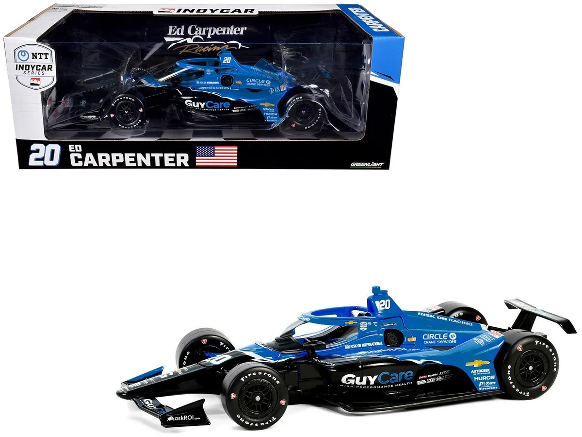 GREENLIGHT GREENLIGHT Dallara IndyCar #20 Ed Carpenter "Guy Care" 1/18 Die Cast Model Car — product photo