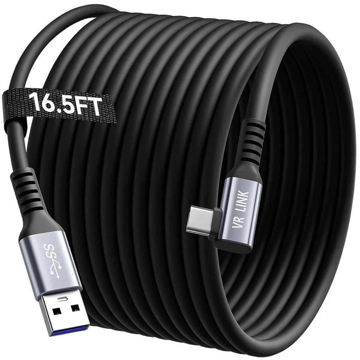 DIXSG DIXSG Link Cable 16FT USB A to C 5Gbps 60W Right-Angle VR Accessory — product photo