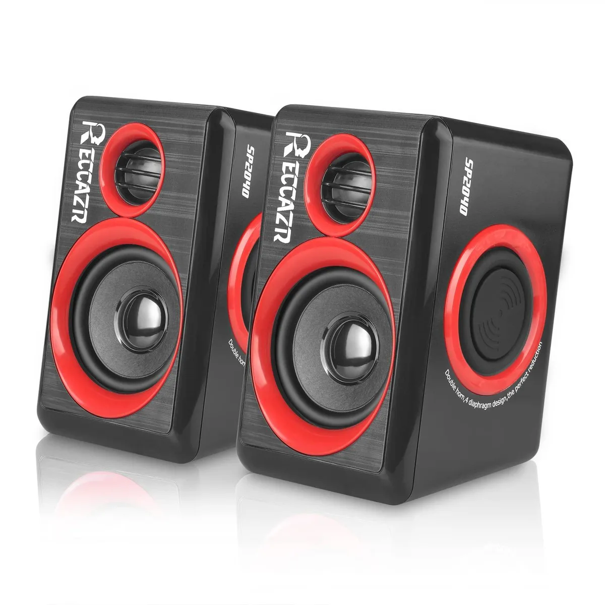 RECCAZR SP2040 2.0 6 W USB Speakers Black Red — product photo