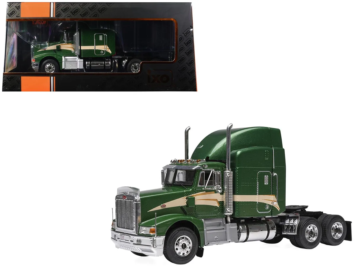 Ixo Models Ixo Models 1998 Peterbilt 377 A/E 1/43 Green Metallic Beige Stripes hobby collectible — product photo