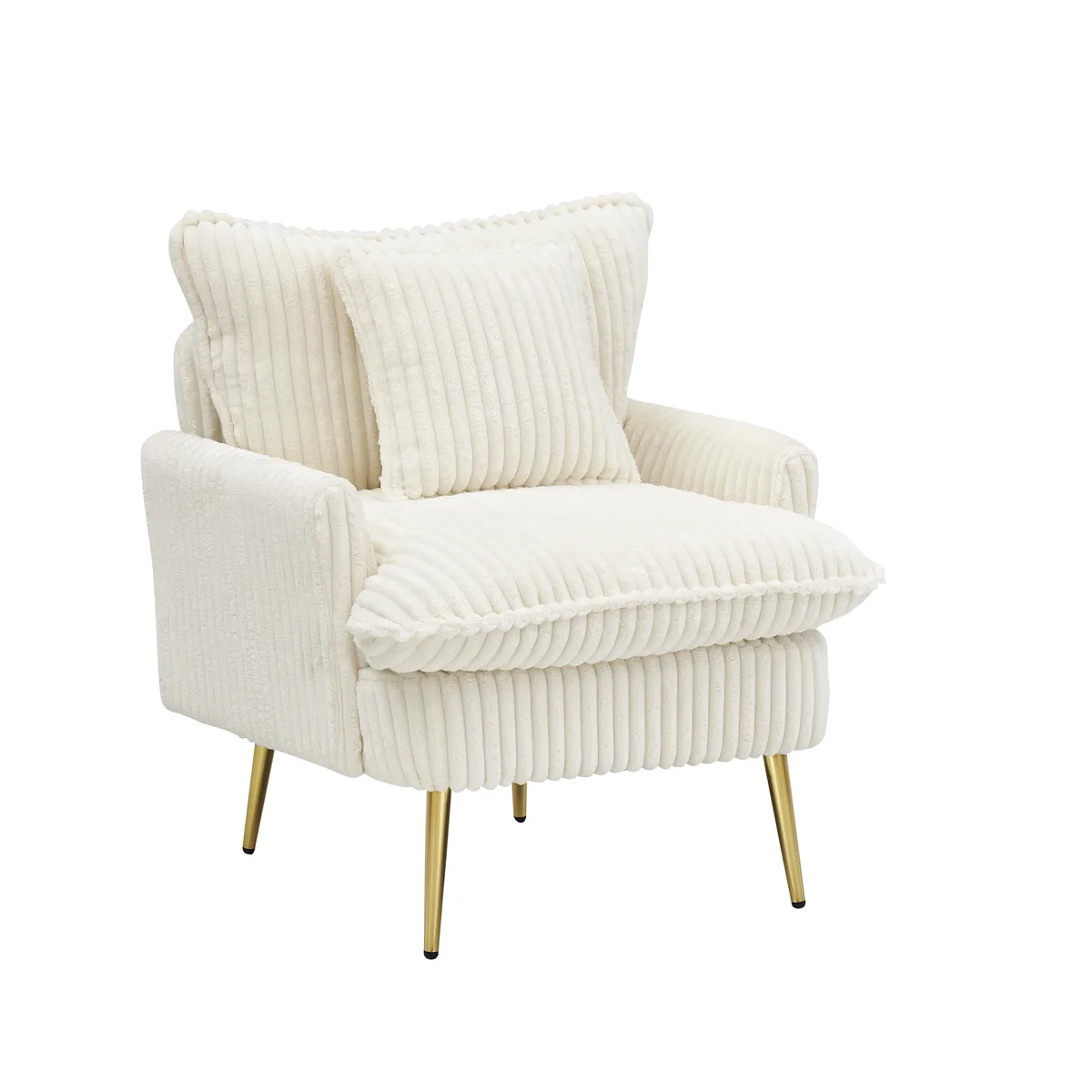 tuphen tuphen 30.31 inch beige corduroy single chair sofa — product photo