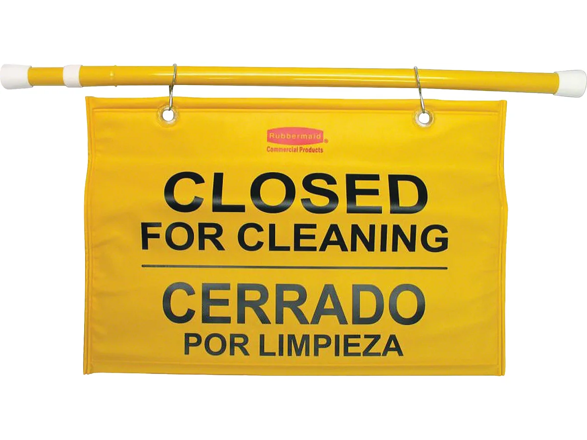 Rubbermaid Commercial Rubbermaid Commercial 9S1600YLCT Closed for Cleaning Safety Sign Yellow — product photo