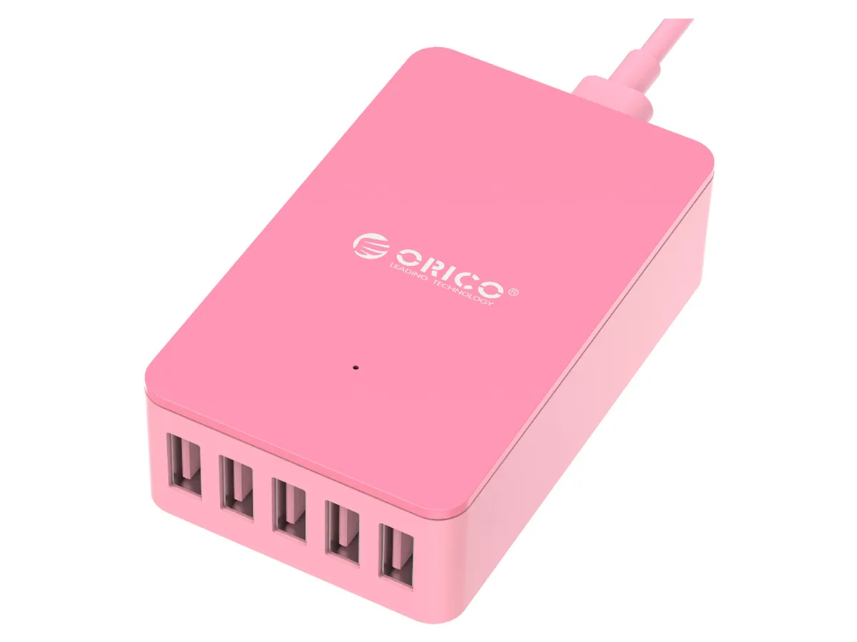 Orico Orico 5-Port USB Desktop Charger 40W 5V/8A Pink — product photo