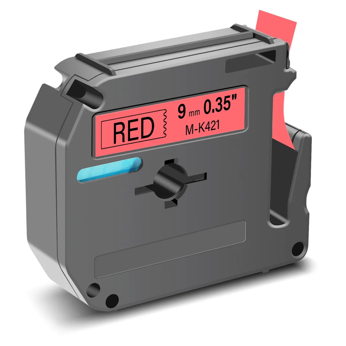 GREENCYCLE GREENCYCLE MK-421 label tape 9mm 8m black on red — product photo