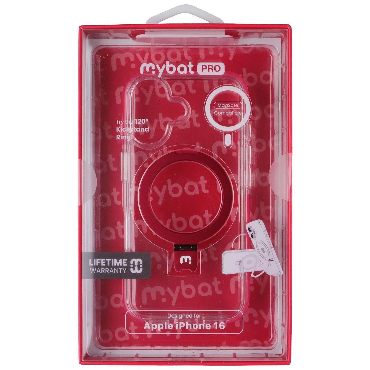 MYBAT PRO MYBAT PRO Lure Series Kickstand Case for MagSafe iPhone 16 Red — product photo