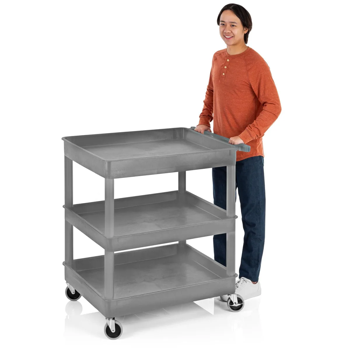 Stand Steady Stand Steady Tubstr Large 3 Shelf Utility Cart Gray — product photo