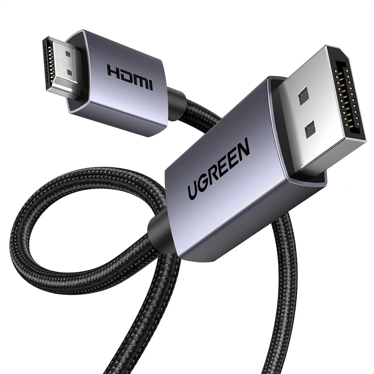 Chopmate Chopmate DisplayPort to HDMI Cable 6.6FT Active DP 1.2 to HDMI 1.4 1080P@120Hz Alu Braided — product photo